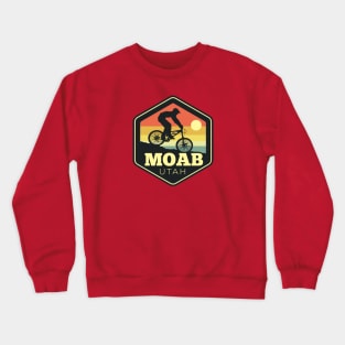 Moab Utah Mountain Bike Vintage Sunset Hexagon Crewneck Sweatshirt